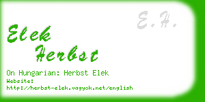 elek herbst business card